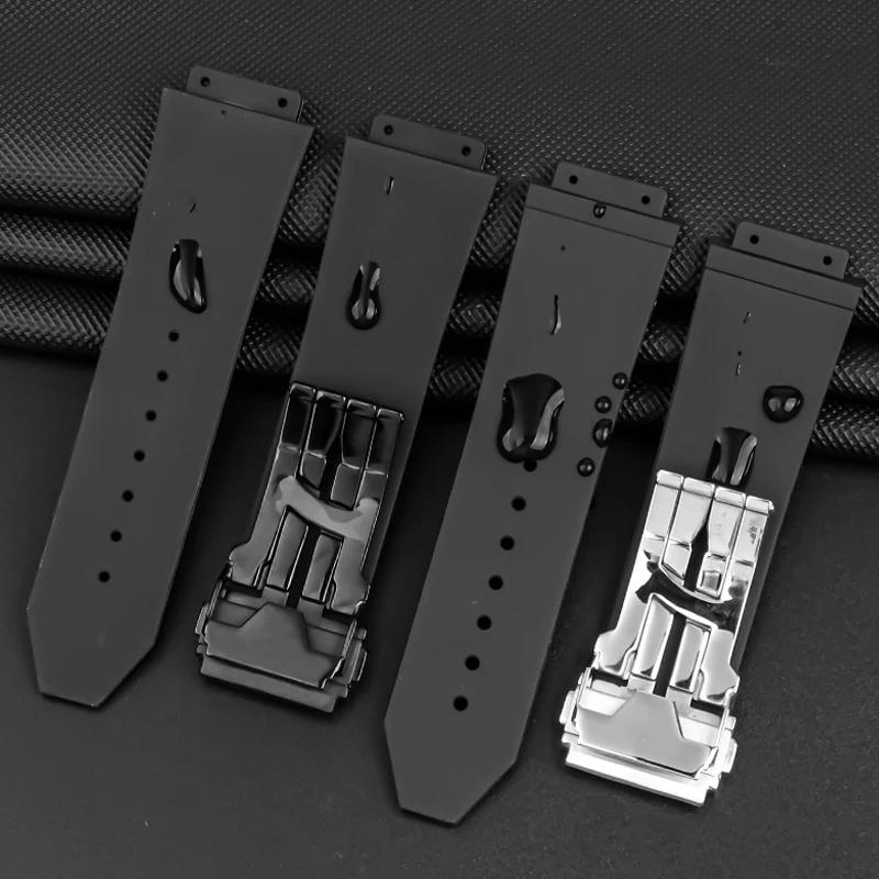 26mm * 19mm 25mm*17mm High-Quality Silicone Rubber Watch Strap Suitable For HUBLOT Wheel Hub Watchbands  Men Strap Of Big