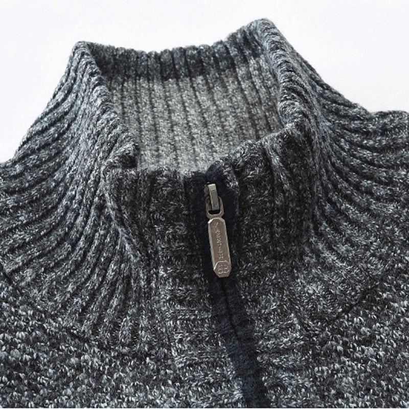 Zimní pánská bunda Slim Fit Stojanový límec Zip Bunda Pevná bavlna Silná teplá bunda