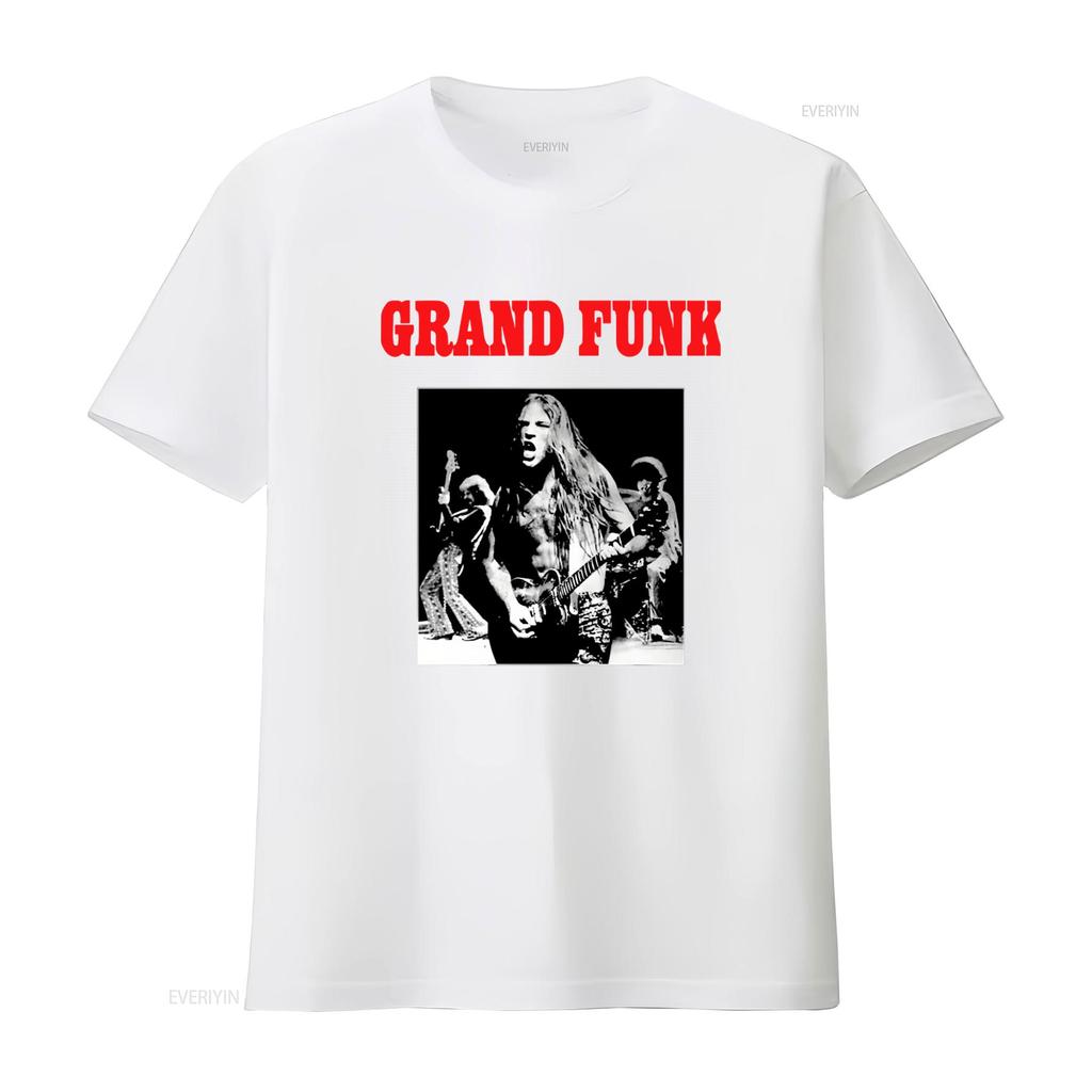 2026Grand Funk Railroad Vintage Band T Shirt for Fans Black Vintage Washed Streetwear Designer Clothes Stretched Casual Slightly
