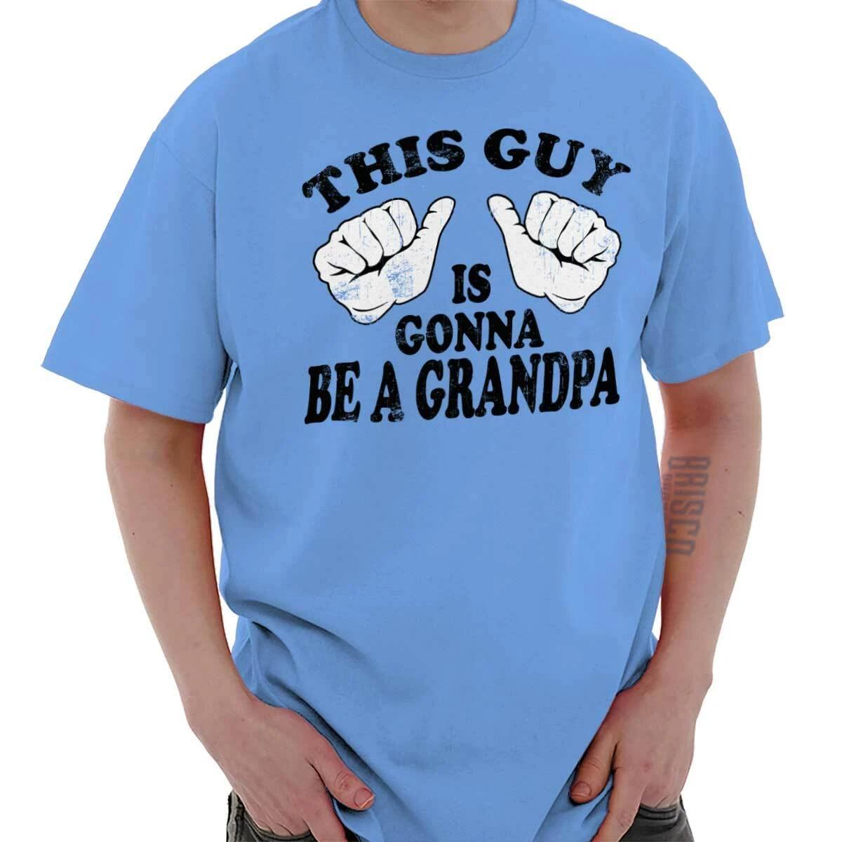 This Guy Is Gonna Be A Grandpa Thumbs Up Mens Casual Crewneck T Shirts Tees XXXXL