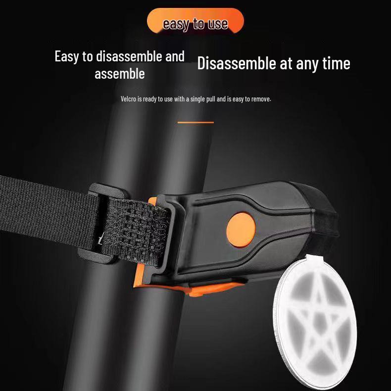 USB Rechargeable Dual Color Star-Shaped Taillight for Children's Balance Bikes
