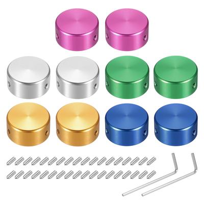 Uxcell 10pcs Foot Switch Guitar Pedal Button Metal Foot Switch Top Multicolored for Guitar Effect Pedal Green Toppers, Caps, Covers, 3/8 Inch,