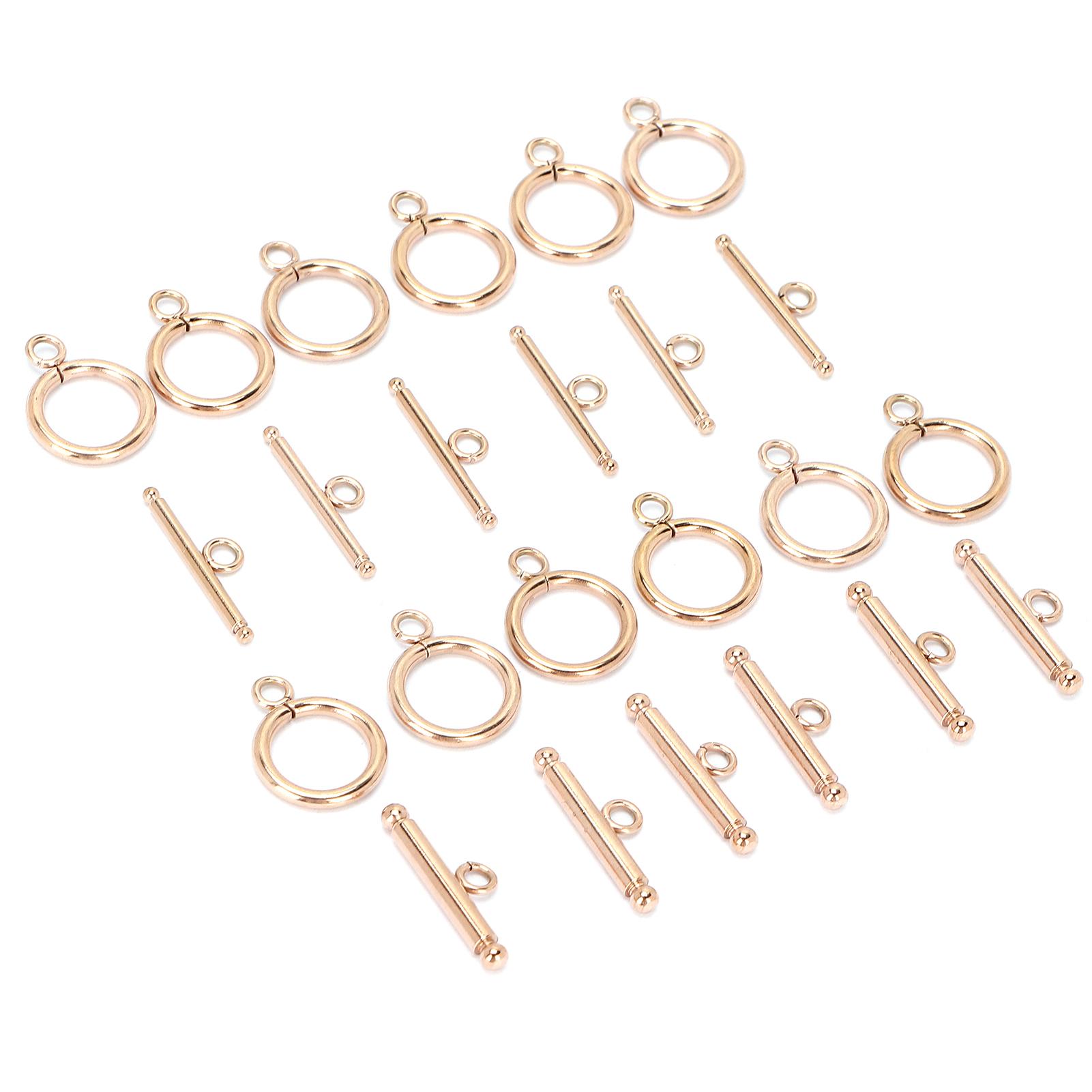 

Круглі застібки-тогли з нержавіючої сталі, застібки Т-подібної планки для DIY намиста, ювелірні вироби, рожеве золото