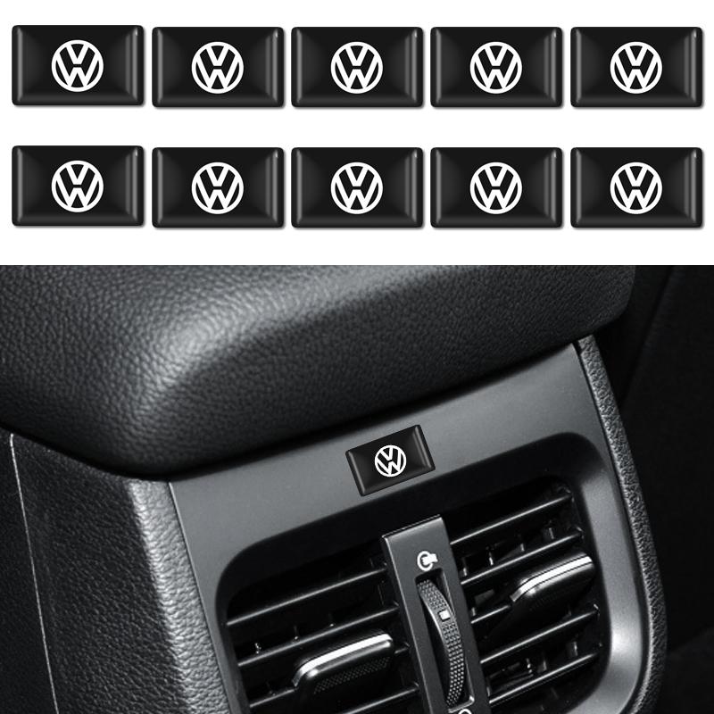 10Pcs 3D Styling Car Epoxy Emblem Stickers For Volkswagen VW Polo Golf GTI Magotan Tiguan Jetta MK6 MK8 Passat Decor Accessories zf6