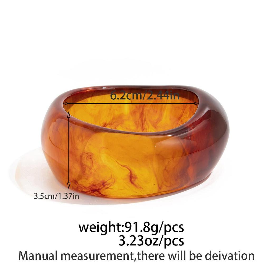 Mote Vintage Gjennomsiktig Resin Chunky Armbånd Geometrisk Uregelmessig Elastisk Bredt Armbånd Armbånd for Kvinner Menn Luksuriøse Estetiske Smykketilbehør