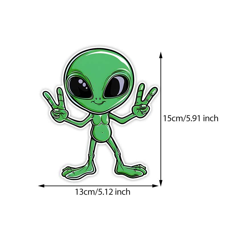 

Car Sticker Cool Alien Vinyl Decal Waterproof Rear Window Motorcycle Camper Bumper Truck Laptop Decoration TM272 B-15cm Longest Side