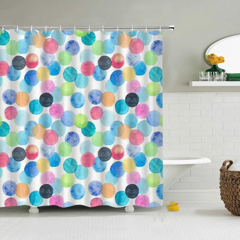 Colorful Modern Shower Curtain 3d Bathroom Curtain With Hooks Decorative Partition Screen 180*240 Polyester Washable Cloth