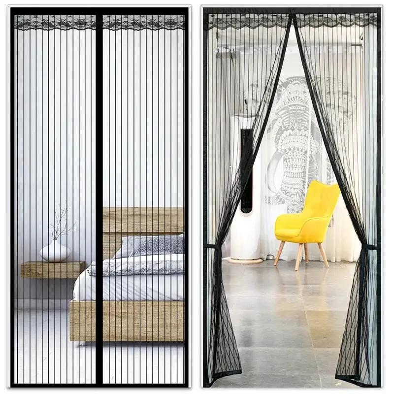 Big Size Magnetic Screen Door, Easy-install Strong Magnets Anti Mosquito Fly Curtain with Reinforced Hook & Loop for Kitchen, Living Room