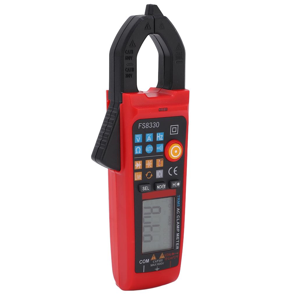 FS8330 Clamp Meter Digital Multimeter 200A 600V Voltage Tester with Overload Protection for Electricity Testing