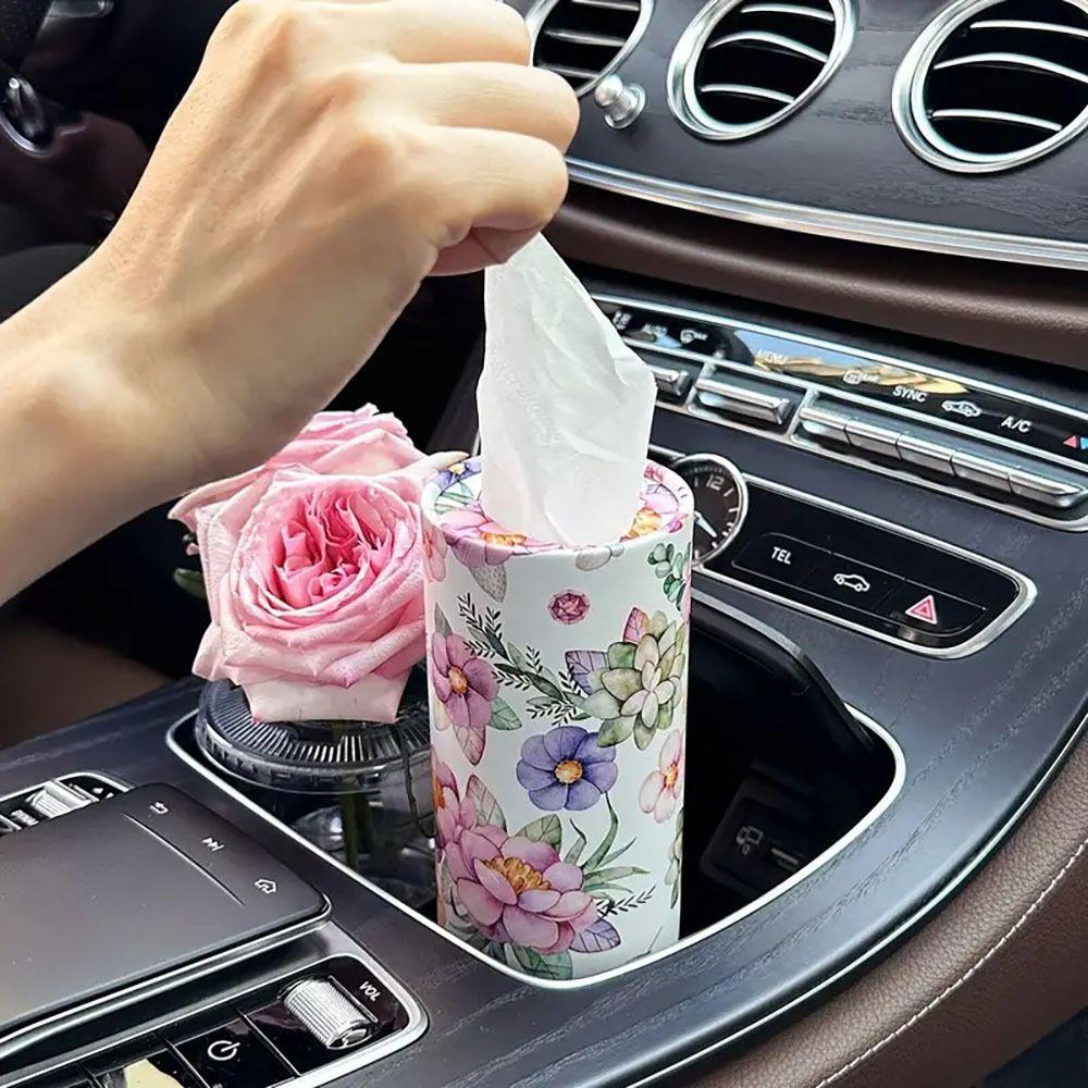 1Pcs Paper Cylinder Paper Cup Holder 3 Layers Cylinder Box Car Home Tissues Holder  Car Interior