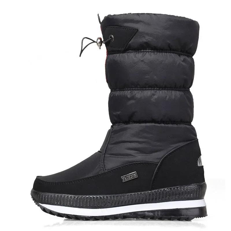 Big Size 46 47 Men Snow Boots Winter Female Boots Thick Plush Waterproof Non-slip Thigh High Boots Warm Fur Lovers Winter Shoes