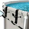 2 Soportes Ajustables para Poste de Piscina - Plástico Duradero, Perfectos para Piscinas Elevadas, Incluye Accesorios de Red para Piscina y Gancho para Cepillo, Accesorios para Piscina