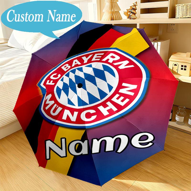 Custom Name Umbrella Bayern Munich Crest Art Umbrella 8-Frame for Travel, Camping, Casual Lightweight Portable, Essential for Family Gifts