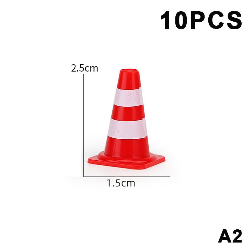 10Pcs Mini Traffic Cones Abs Plastic Road Cone Model For Scene Layout, Pretend Play And Photography Props