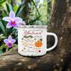 Tourist Mug Beer Coffee Cups Fall Thanksgiving Party Wine Juice Mug Hello Pumpkin Leaves Printed Enamel Mugs Fathers Day Gifts