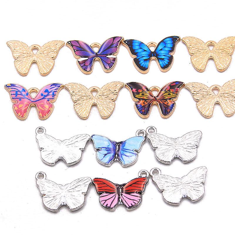 Colorful Enamel Butterfly Pendants - 15 Colors, 2 Styles for DIY Necklaces & Bracelets