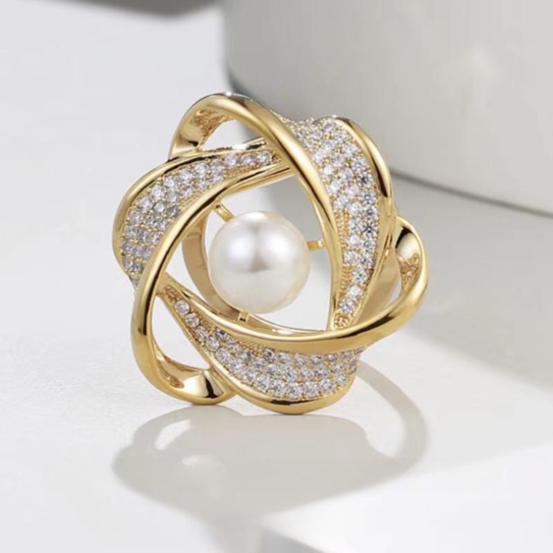 Rhinestone Pearl Fashion Jewelry Scarf Ring Women Scarf Buckle Shawl Clip Korean Style Brooch Pins