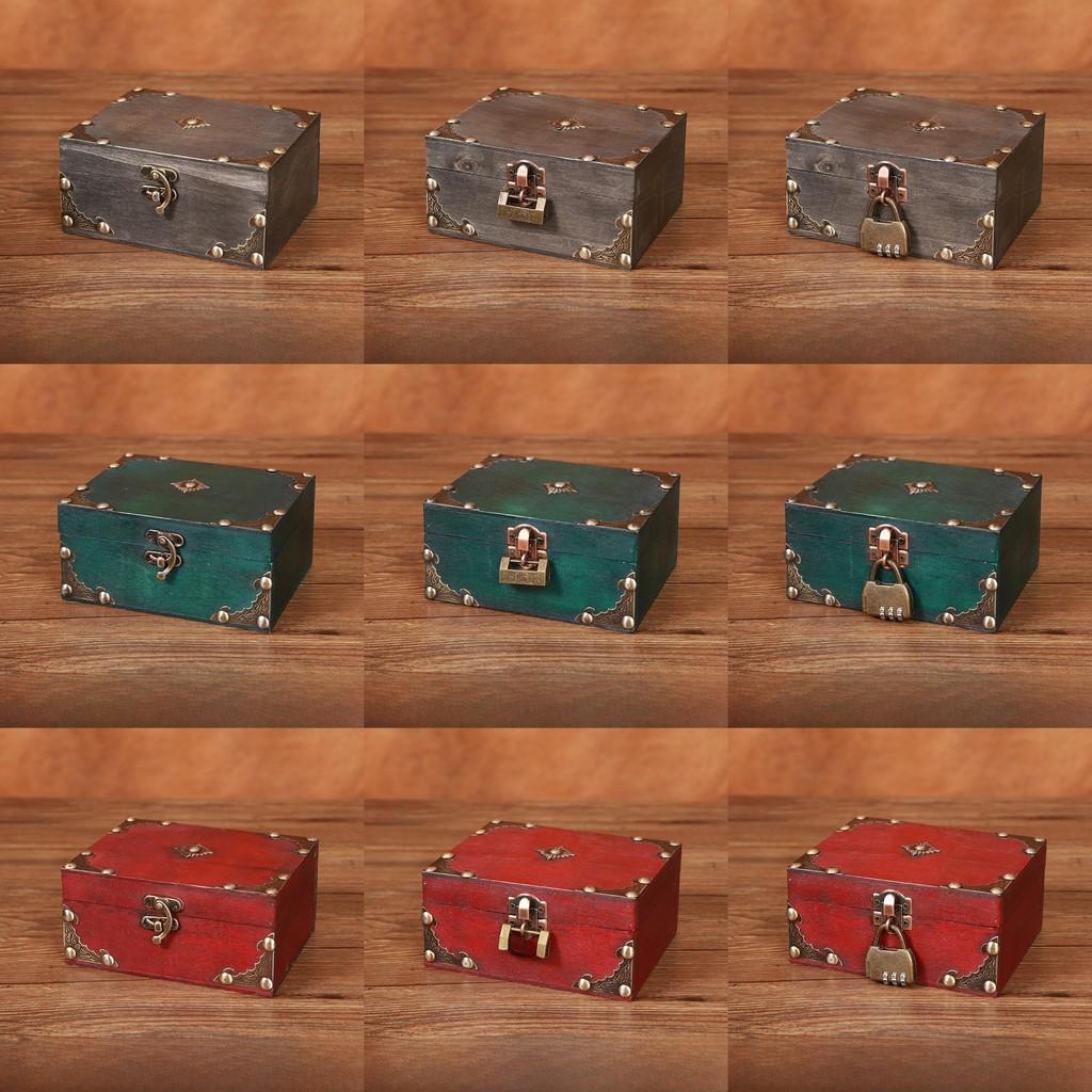 Vintage Girl Wooden Storage Box With Lid Jewelry And Organization Accessories