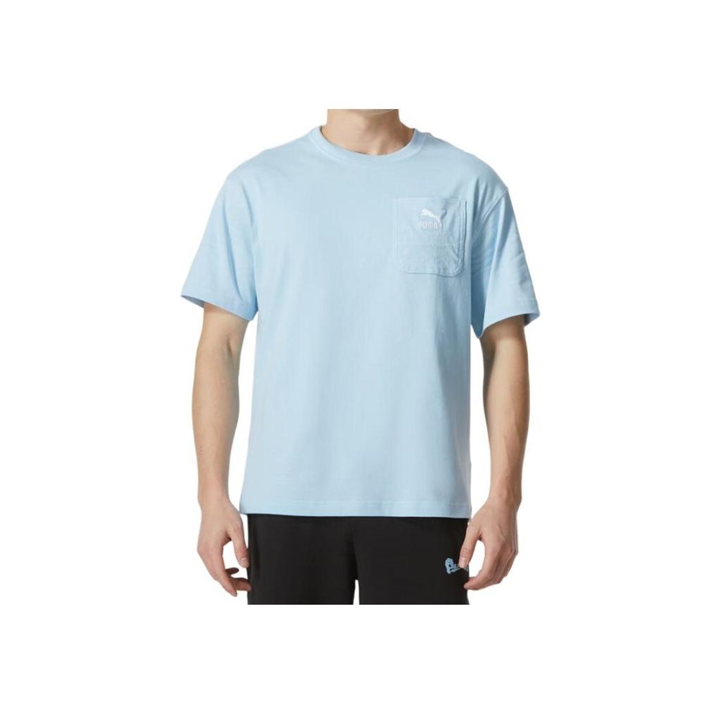 Puma Logo Pocket Design Running Fitness Training Outdoor Fashion Sports Casual Loose Comfortable Crew Neck Short Sleeve T-Shirt Men Tops 626858-68