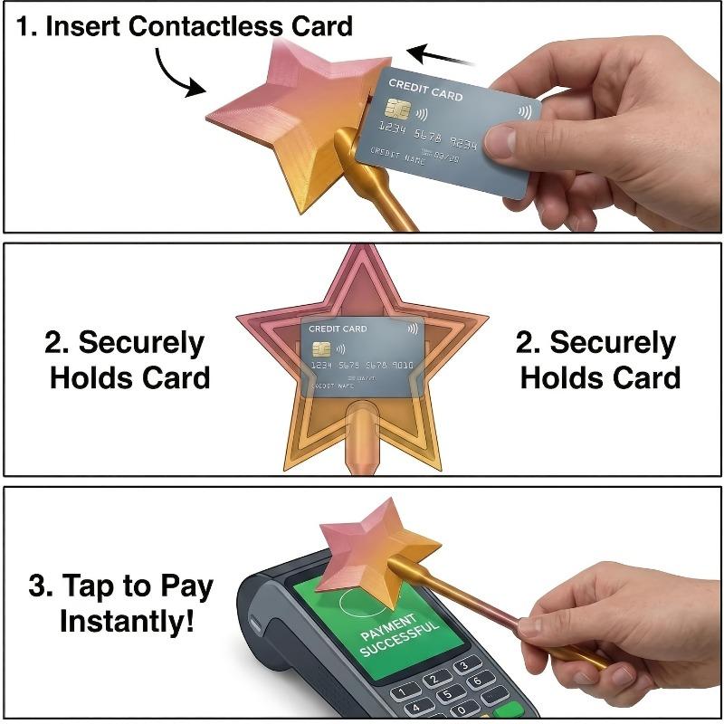 Star Shaped Tap To Pay Magic Wand NFC Card Holder Non Contact Payment Wand