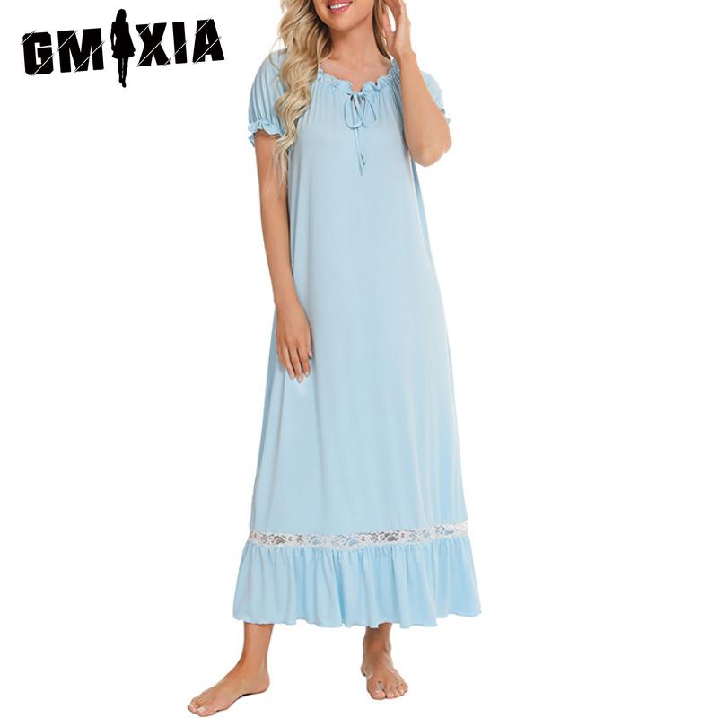 GMXIA Pajamas Cute Short Sleeve Nightgown Comfortable Homewear Casual Loungewear