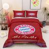 FC Bayern Munchen Mia San Mia Stadium Red Football 3-Piece Bedding Set Quilt Cover and Pillowcases for Dorm Room Decor