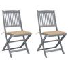 Day and Night - Day and Night Folding Garden Chairs 2 Pcs Cushions Solid Acacia Wood