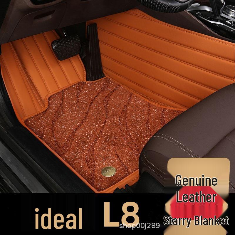 Eco-Friendly Waterproof TPE Floor Mats for 2023 Li Auto L8, Faux Cashmere Backing, Original Door Sill Coverage