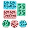 3pcs Cute Dinosaur Silicone Candy Mold 8-cavity Dinosaur Shaped Non-Stick Candy Mould For Jelly Chocolate Biscuits Snacks Cake