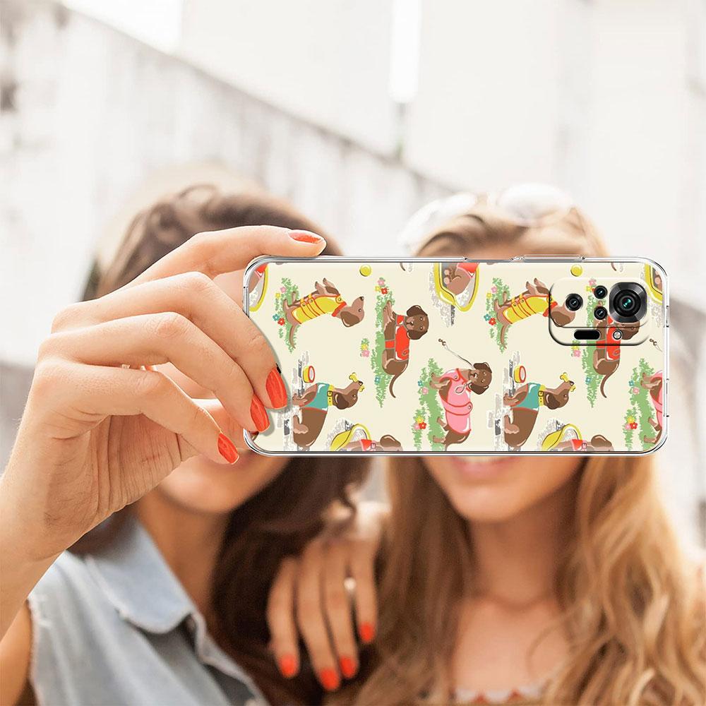 Clear Case For Xiaomi Redmi Note 10 9 8 Pro 9S 10S 7 K40 9A 8T 9C 9T 8A Silicone Phone Cover Soft Shell Dachshund Silhouette Dog