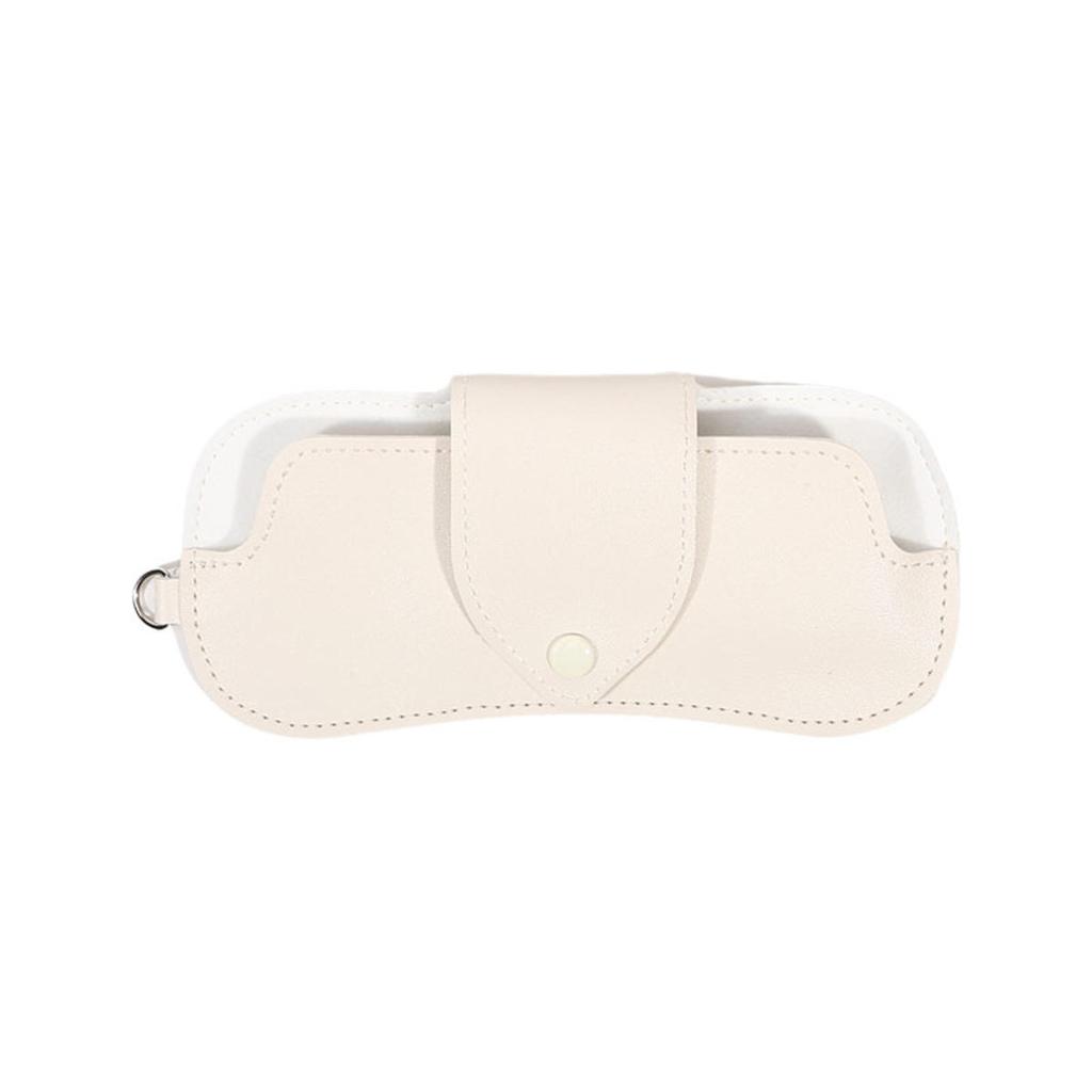 PU Leather Sunglasses Storage Bag With Lanyard Solid Color Portable Eyeglasses Pouch Durable Hanging Glasses Holder Cover Bag