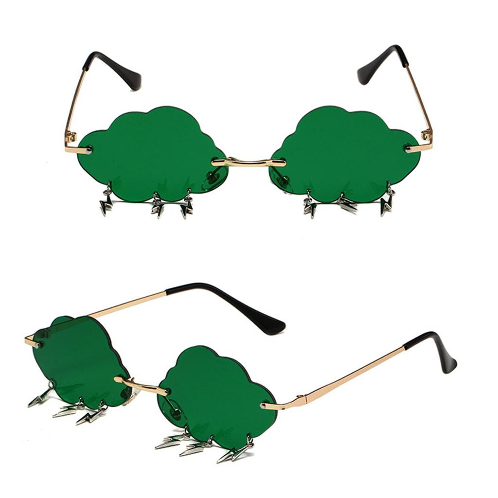 Stylish Cloud Lightning Sunglasses for Girls Boys Photo Props Travel Hip Hop Sunglasses Frameless Hip Hop Glasses