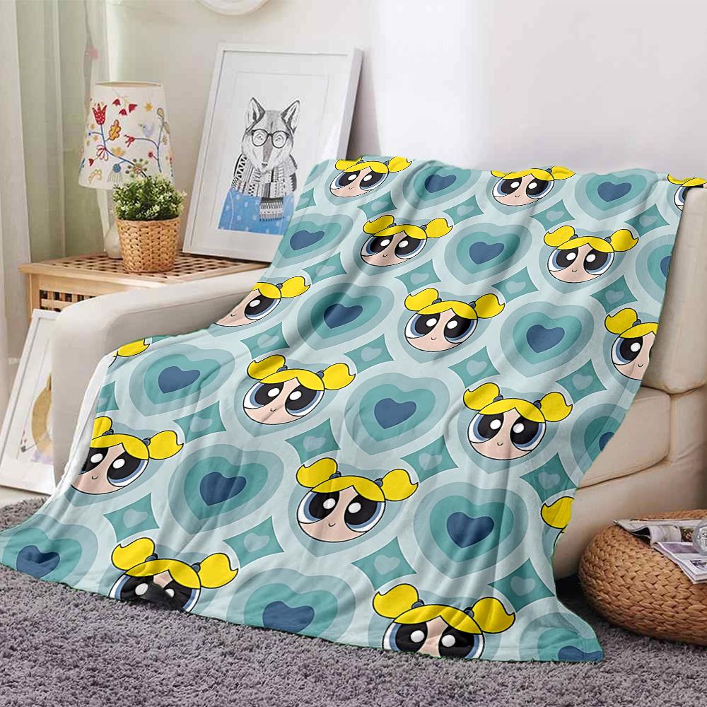 1Pc Powerpuff Girls Blanket For Couch Bed Plush Cozy Fuzzy Blanket Super Soft Warm Blankets For Fall And Winter 0918295