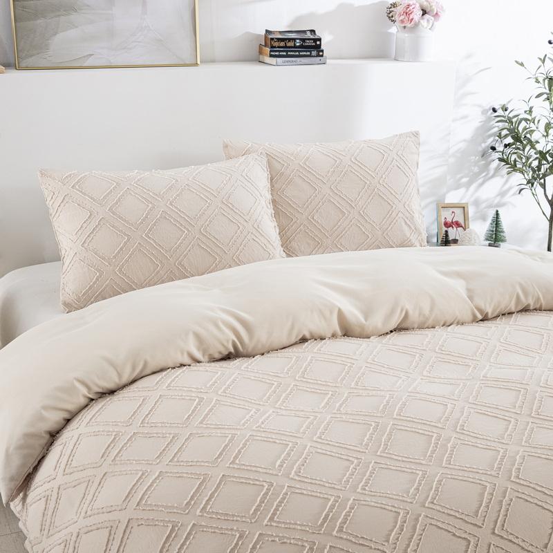 Modern Jacquard 100% Polyester Microfiber Paper Cutting 3pcs Quilt Duvet Cover Set Pillowcases Bedding Set for All-Season