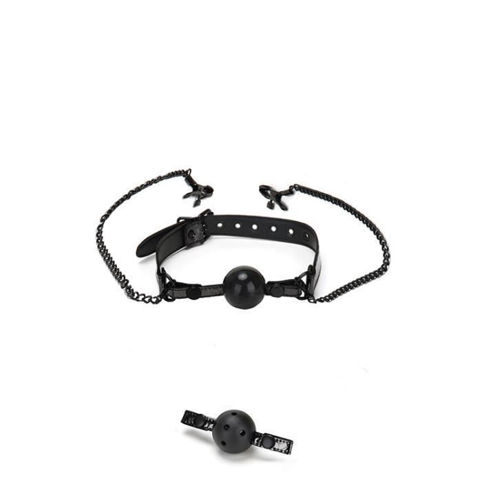 Bondage Whipsmart-Whipsmart Diamond Ball Gag W Clip de mamelon