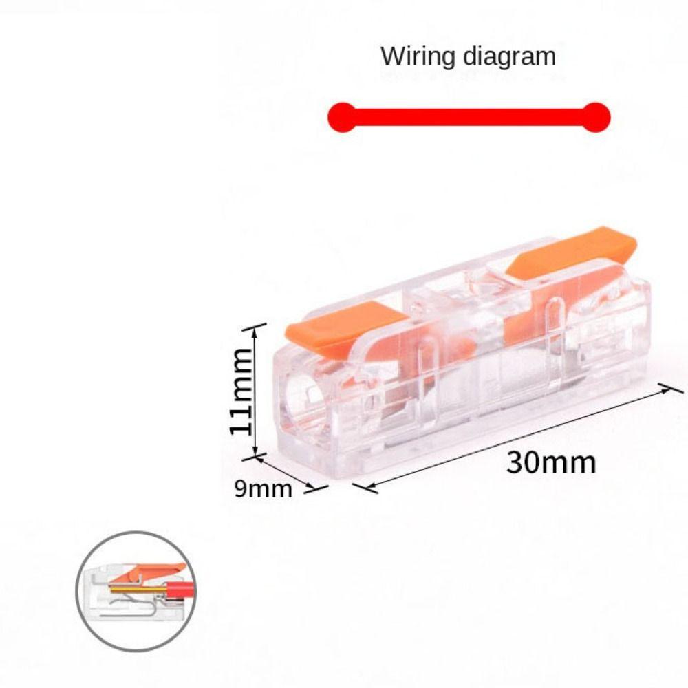 

10pcs Not prone to aging Push in terminal block Quick cable connector Electrical control cabinet transparent-1 in 1 out