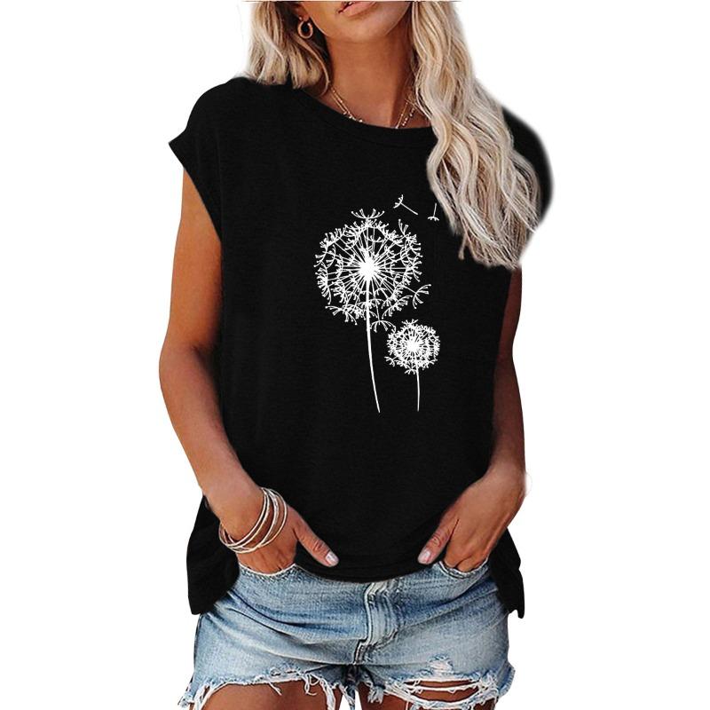 IHUASU Women s Fashion Casual Sleeveless O-Neck Blouses & Shirts S