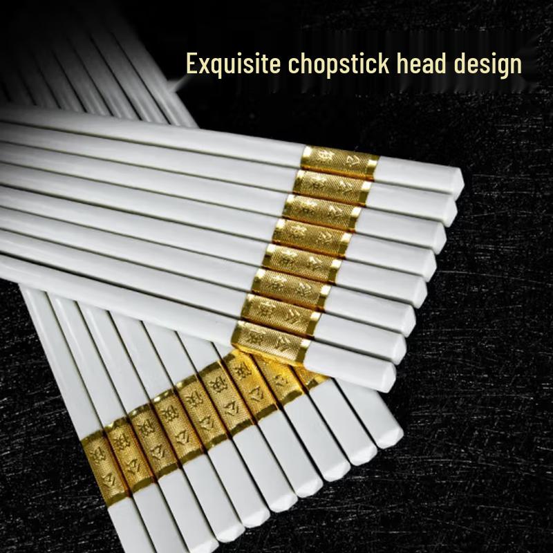 Weisiya Extended White Alloy Serving Chopsticks - 20 Pairs