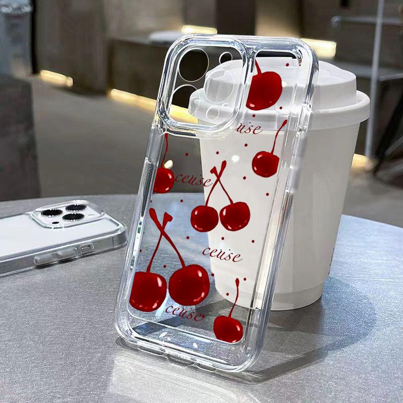

Full Screen Red Cherry Phone Case For IPhone 16 15 14 13 12 11 Pro Max X XR XS 7 8 Plus SE For IPhone 16 15 14 Plus Case Funda 7PlusOr8Plus