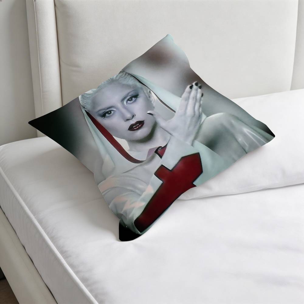 LLady GGaga RRunway Square Pillow Cover Decorative Throw Pillow Case for Sofa Couch Bed Home Car Living Room Decoration
