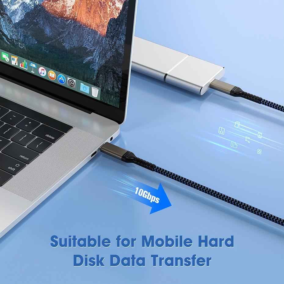 USB 3.2 Gen 1 Type C Cable For Macbook iPhone 16 Samsung Phone iPad 30cm 50cm Short 1M 2M 3M Long Male To Male Data Charger Cord