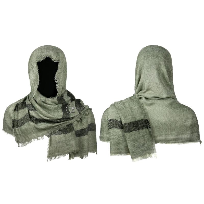 Medieval Scarf Cowl Men with Brooch,Vikinges Cowl Hood Cloak,Renaissances Rogue Hooded Shawl for Halloween Cosplay