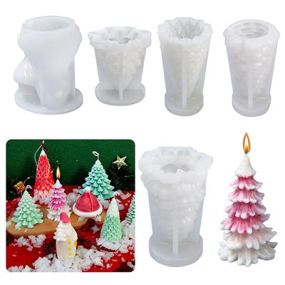 Gifts Snowman Gypsum Silicone Mould Xmas Ornament Christmas Tree Candle Mold Resin Molds
