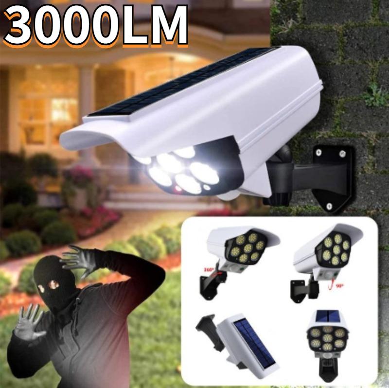 

3000 лм высокая имитация камеры солнечный свет датчик движения светодиоды прожектор водонепроницаемый настенный уличный фонарь для домашнего двора солнечный садовый светильник