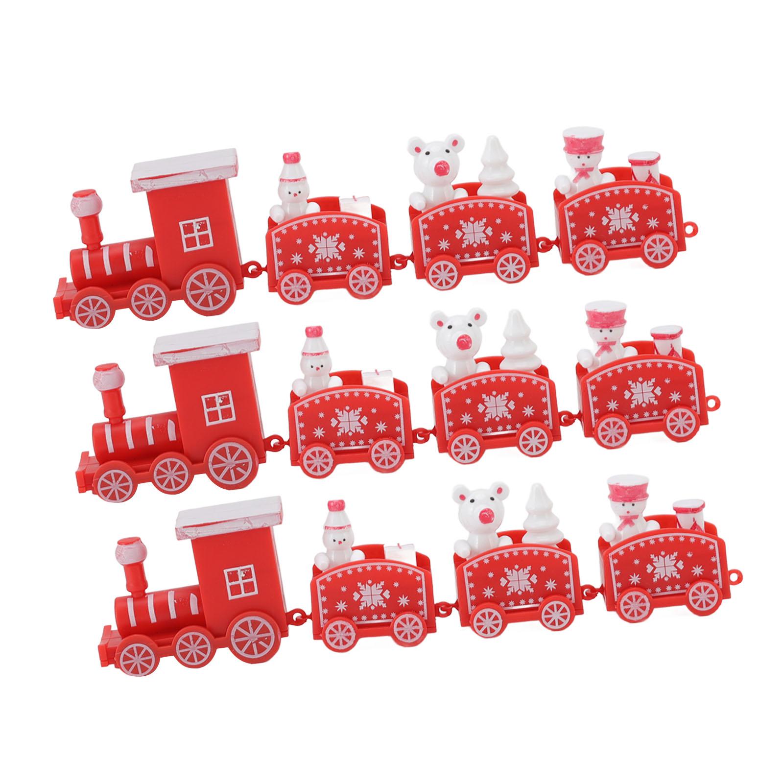 

3 Sets Small Train Christmas Decorations Exquisite Mini Train Decor Set Christmas Decoration Props Red красный
