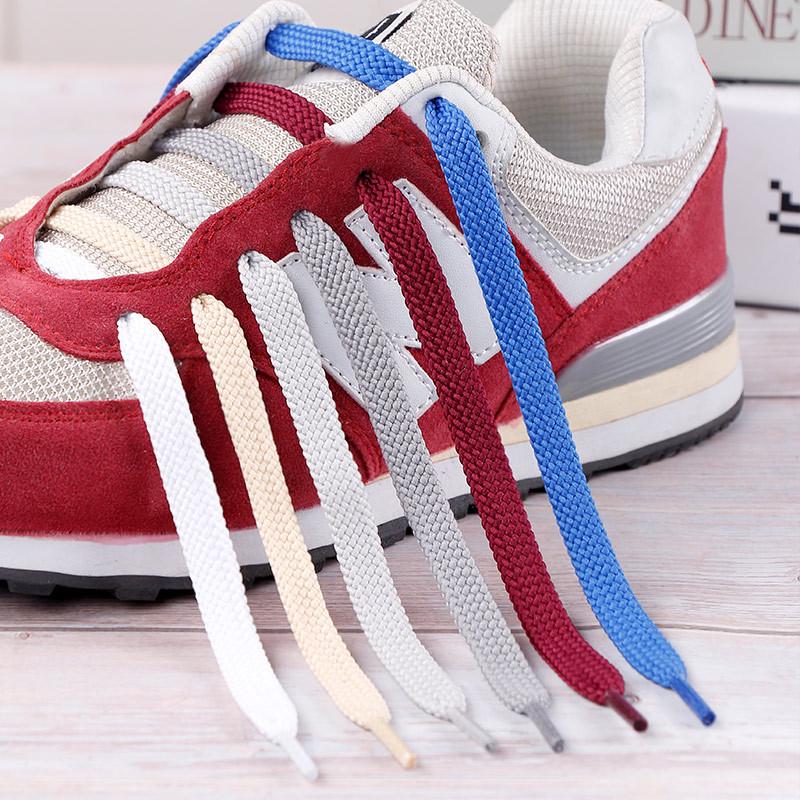 Flat Thickened Sneaker Laces for Casual and Basketball Shoes - In Black, White, and Colorful Designs