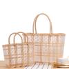 Summer Jelly Women Fashion Transparent Handbag Large Capacity Beach Bag Casual Woven Shopping Basket Tote MIT