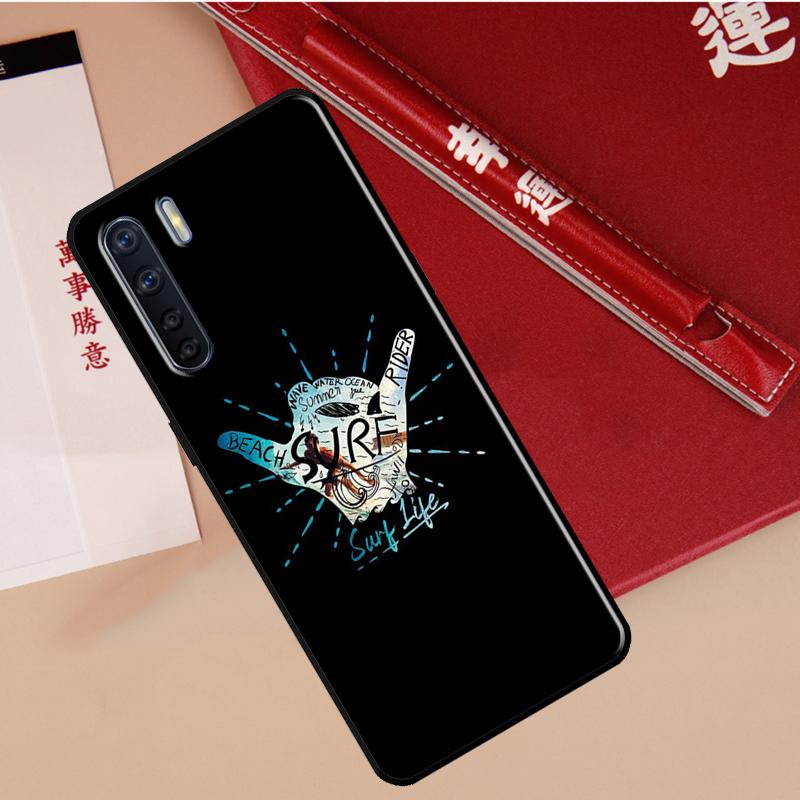Surfer Surf Hang Loose Shaka Case For Oppo A80 A58 A5 Pro A15 A16 A17 A57 A77 A94 A74 A54 A76 A96 A40 A60 A18 A38 A78 A98