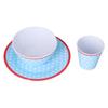 3 Piece Set of Salad Tableware Fruit Snack Plate Bowl and Cup Set Salad Tableware