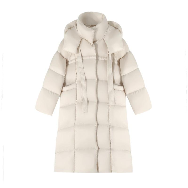 

90 пуховик длинный высокого класса утолщенный свободный пух утки L